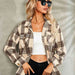 Color-S-Plaid Button Down Collared Jacket-Fancey Boutique