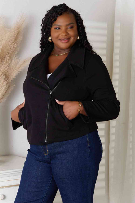 Color-Culture Code Full Size Zip-Up Jacket with Pockets-Fancey Boutique