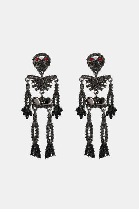 Color-Skeleton Shape Glass Stone Dangle Earrings-Fancey Boutique