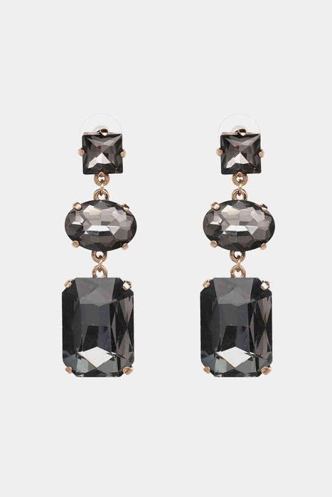 Color-One Size-Geometrical Shape Glass Dangle Earrings-Fancey Boutique