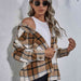 Color-Plaid Button Down Collared Jacket-Fancey Boutique