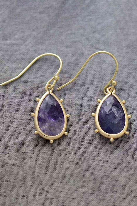 Color-Natural Stone Teardrop Earrings-Fancey Boutique