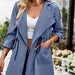 Color-S-Open Front Drawstring Trench Coat with Pockets-Fancey Boutique