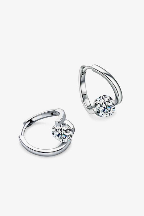 Color-2 Carat Moissanite 925 Sterling Silver Heart Earrings-Fancey Boutique