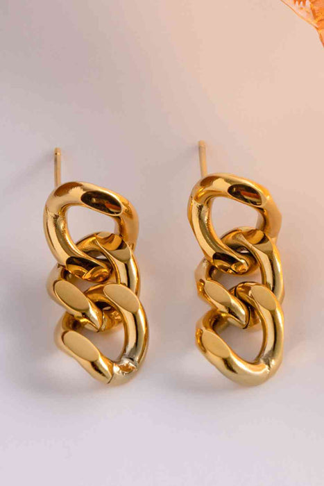 Color-One Size-Stainless Steel Chain Earrings-Fancey Boutique
