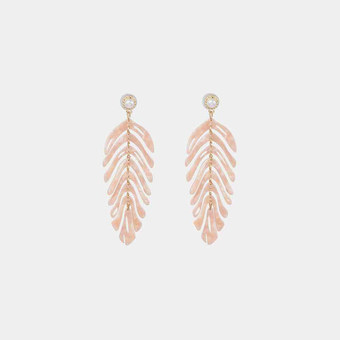 Color-One Size-Leaf Shape Dangle Earrings-Fancey Boutique