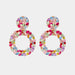 Color-One Size-Round Shape Acrylic Dangle Earrings-Fancey Boutique
