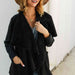 Color-Sherpa Lining Waffle-Knit Open Front Jacket-Fancey Boutique