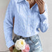 Color-Heart Collared Neck Button Down Shirt-Fancey Boutique