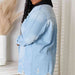 Color-RISEN Full Size Distressed Raw Hem Denim Jacket-Fancey Boutique