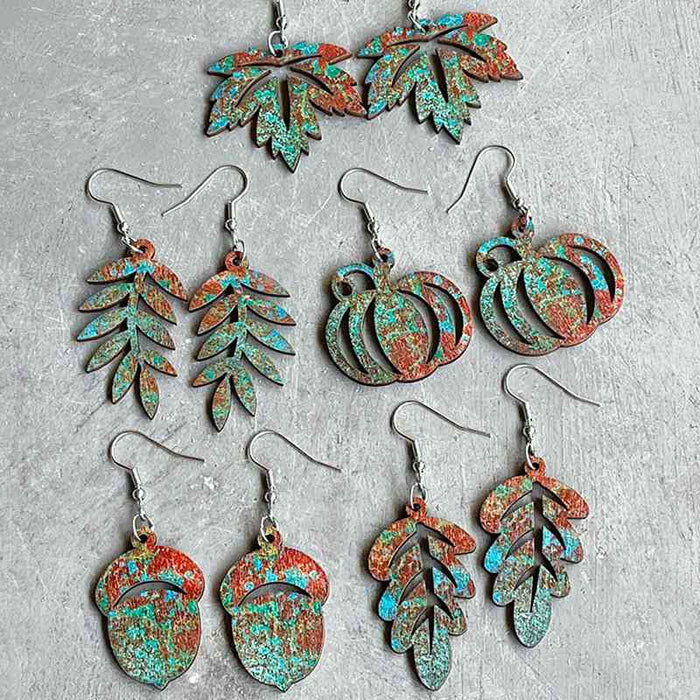 Color-Wooden Dangle Earrings-Fancey Boutique