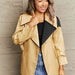 Color-S-Tie Waist Lapel Collar Trench Coat-Fancey Boutique