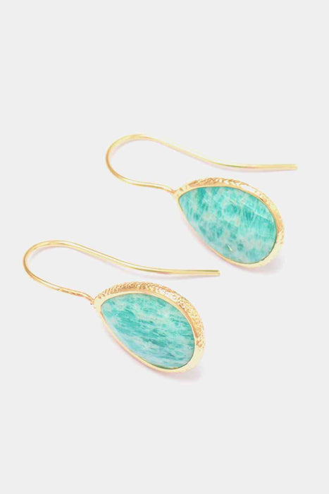 Color-Handmade Natural Stone Teardrop Earrings-Fancey Boutique