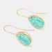 Color-Handmade Natural Stone Teardrop Earrings-Fancey Boutique