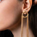 Color-One Size-Round Shape Fringed Copper Earrings-Fancey Boutique