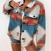 Color-Geometric Button Down Collared Jacket-Fancey Boutique