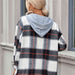 Color-Plaid Hooded Jacket with Pockets-Fancey Boutique